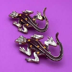 A PAIR of lizard pins!